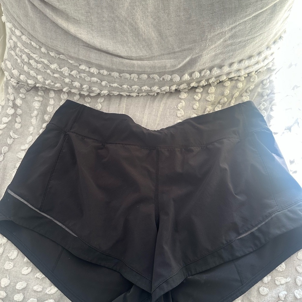 Never worn Lululemon Black Athletic Shorts
